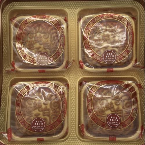 美蝶纯正白莲蓉月饼礼盒4个装 4pcs x 180g